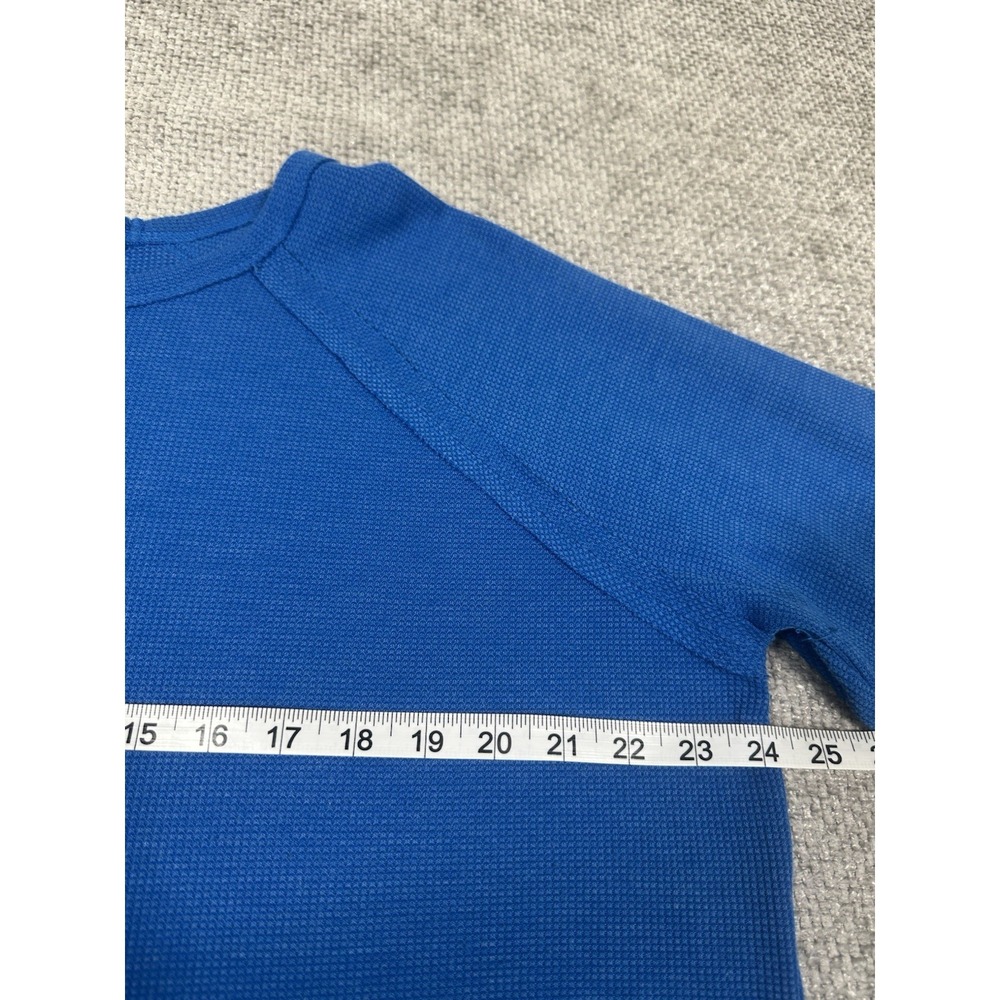 Zenana Top Womens XL Blue Thermal Waffle Knit Tunic Raglan Casual Lounge - Picture 5 of 9